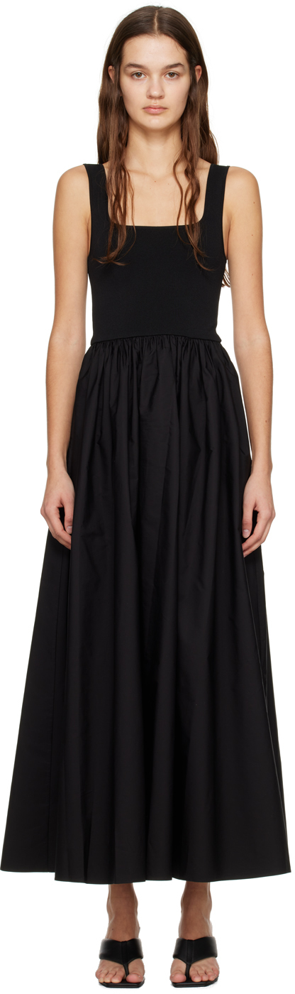 Shop Matteau Black Paneled Maxi Dress
