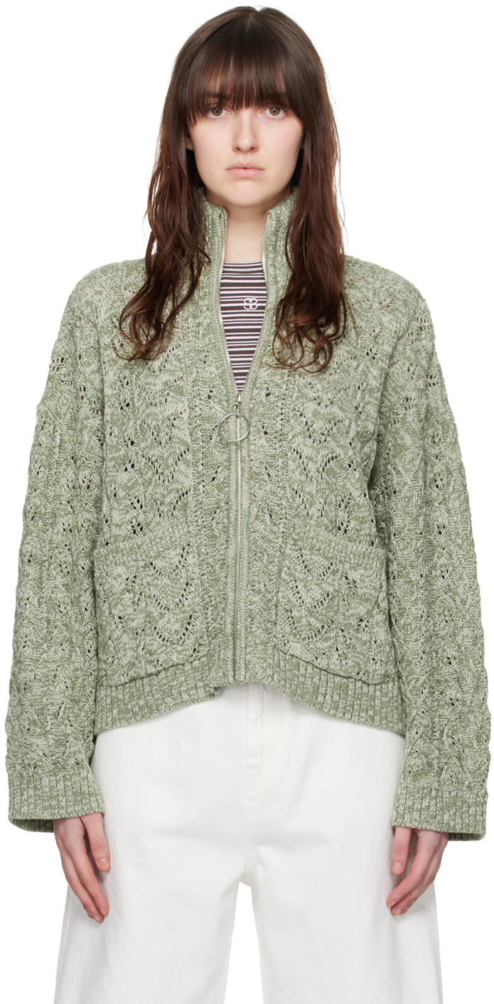 Holzweiler: Green Tine Bloom Cardigan | SSENSE