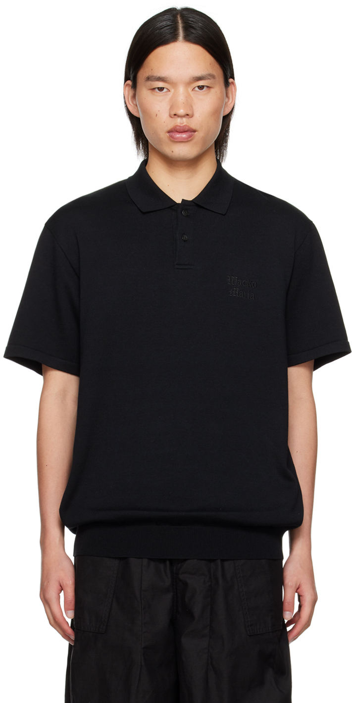 Black Embroidered Polo