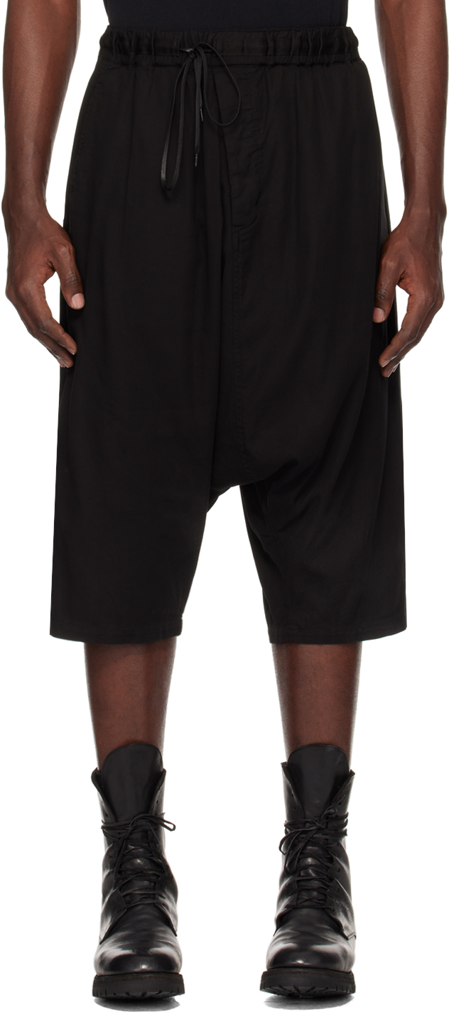 The Viridi-anne Black Drawstring Shorts In A-black