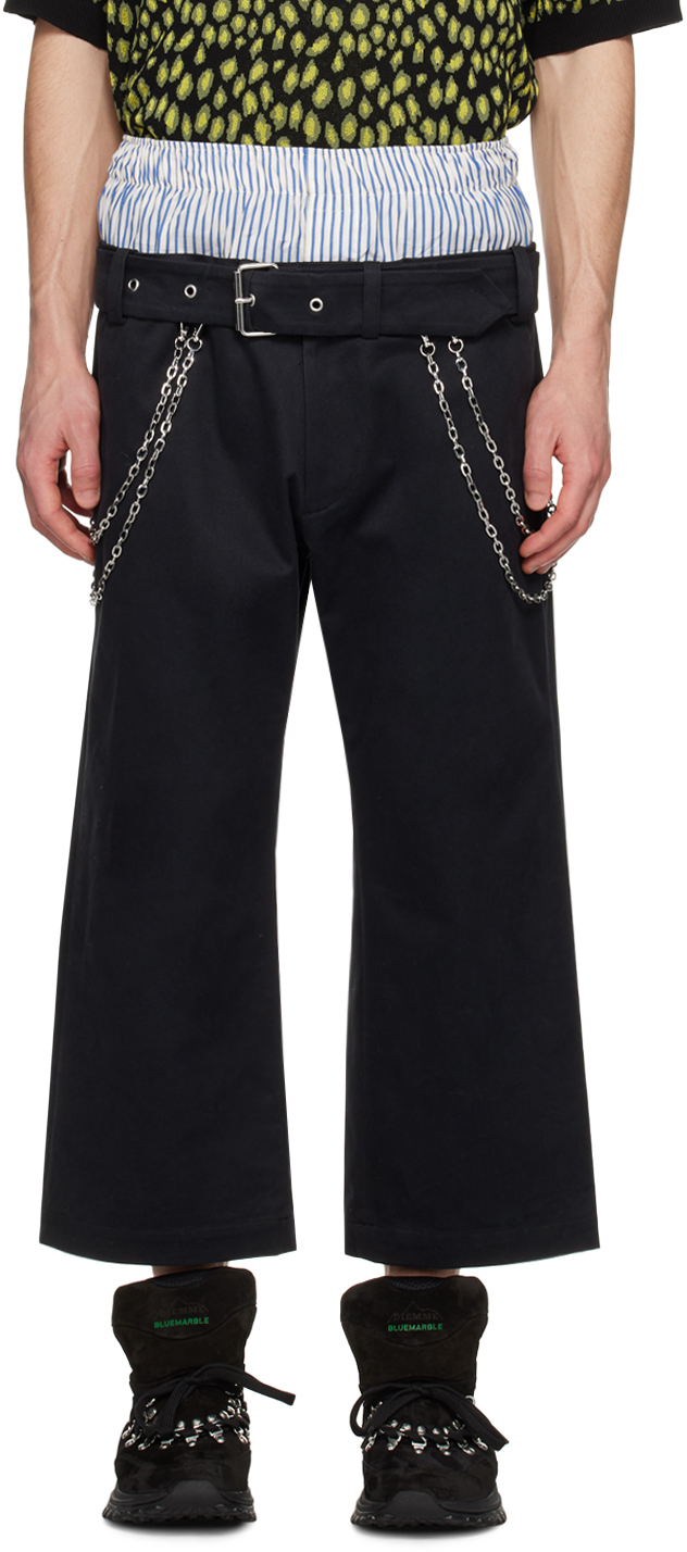 Bluemarble Black Double Layered Trousers
