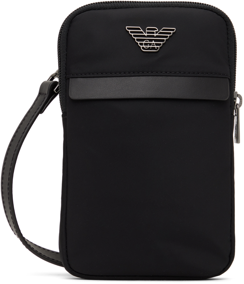 Emporio Armani Black Tech Messenger Bag