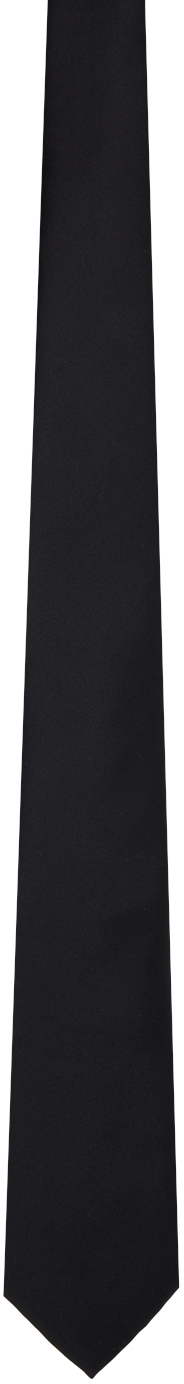 Emporio Armani Black Pure Silk Tie In Nero - Black