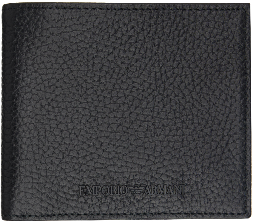 Emporio Armani Black Tumbled Leather Wallet Ssense 4810