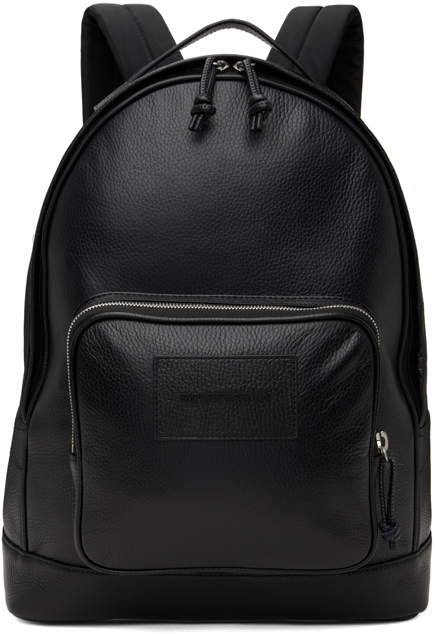 Emporio Armani Black Rounded Backpack