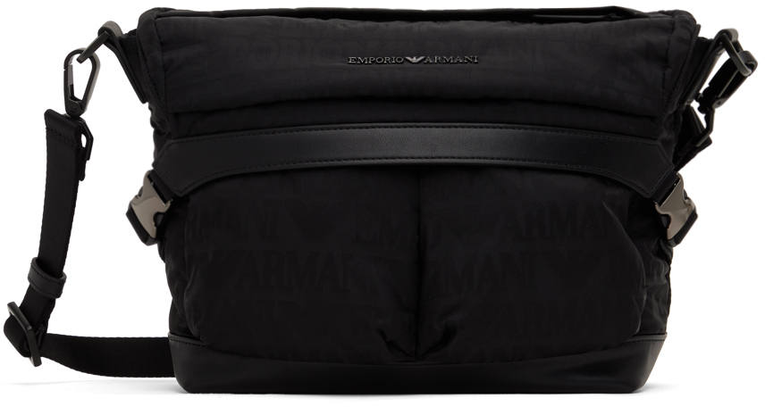 Sac ?� bandouli?�re noir Emporio Armani en solde
