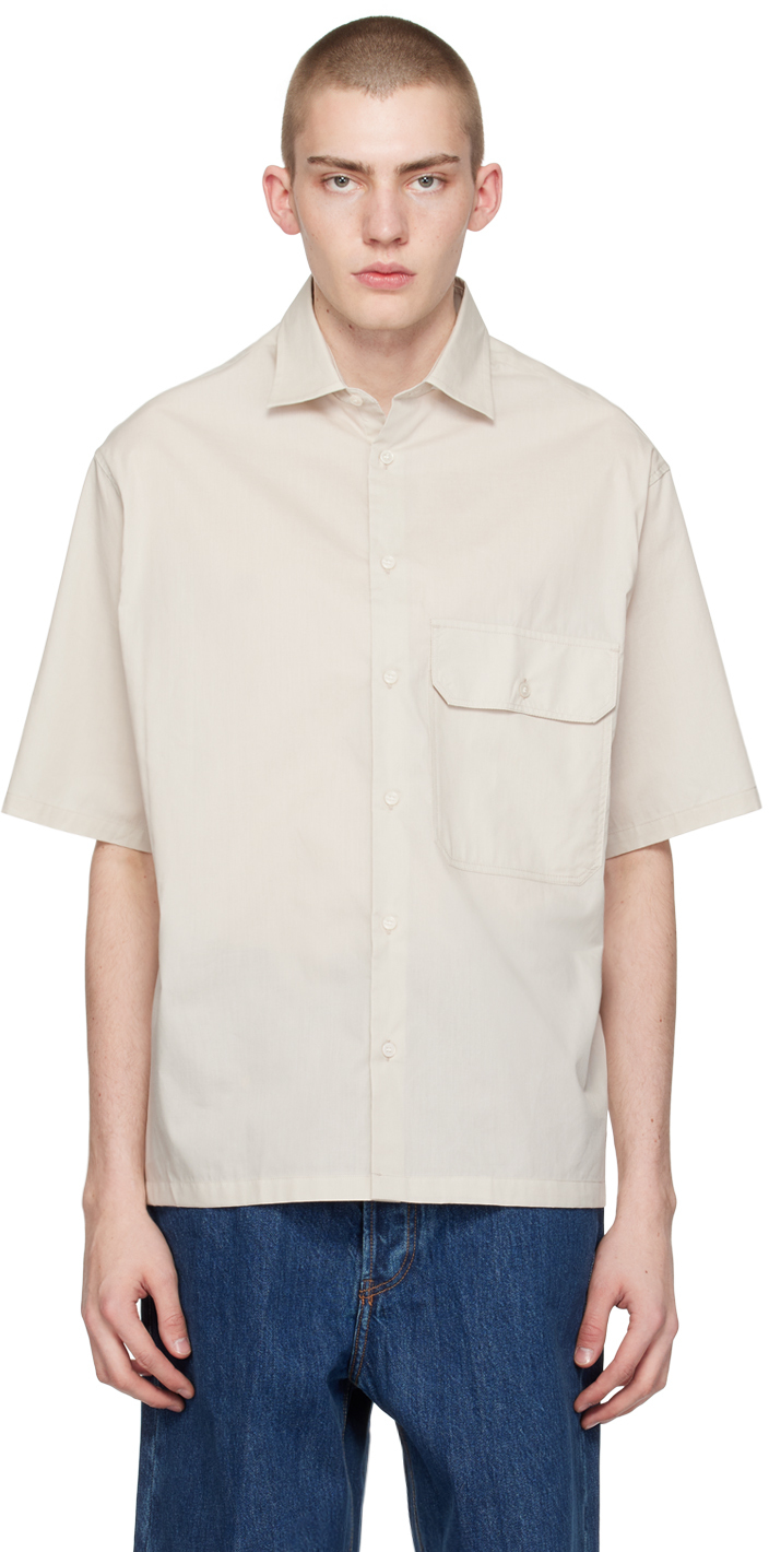 Beige Pocket Shirt by Emporio Armani on Sale