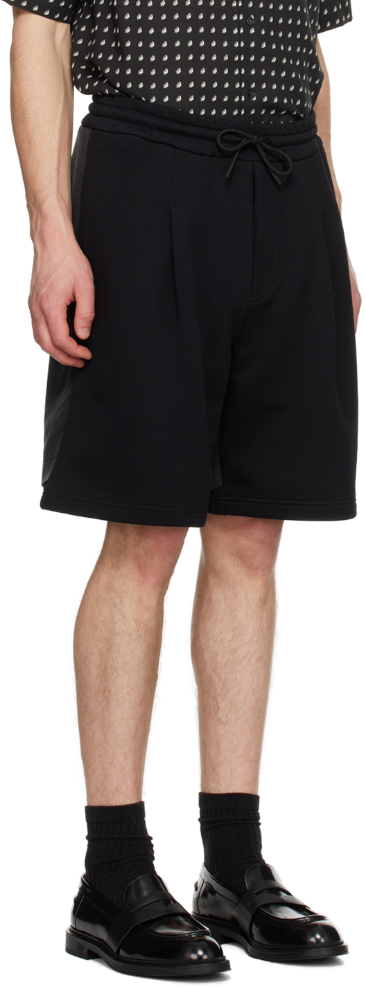 Emporio Armani Black Layered Shorts In Black