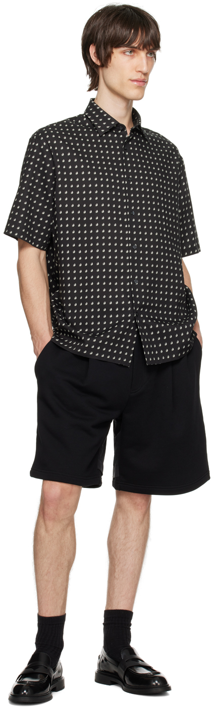 Emporio Armani Black Layered Shorts In Black