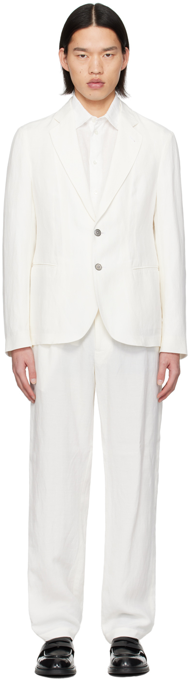 Off-White Notched Lapel Suit