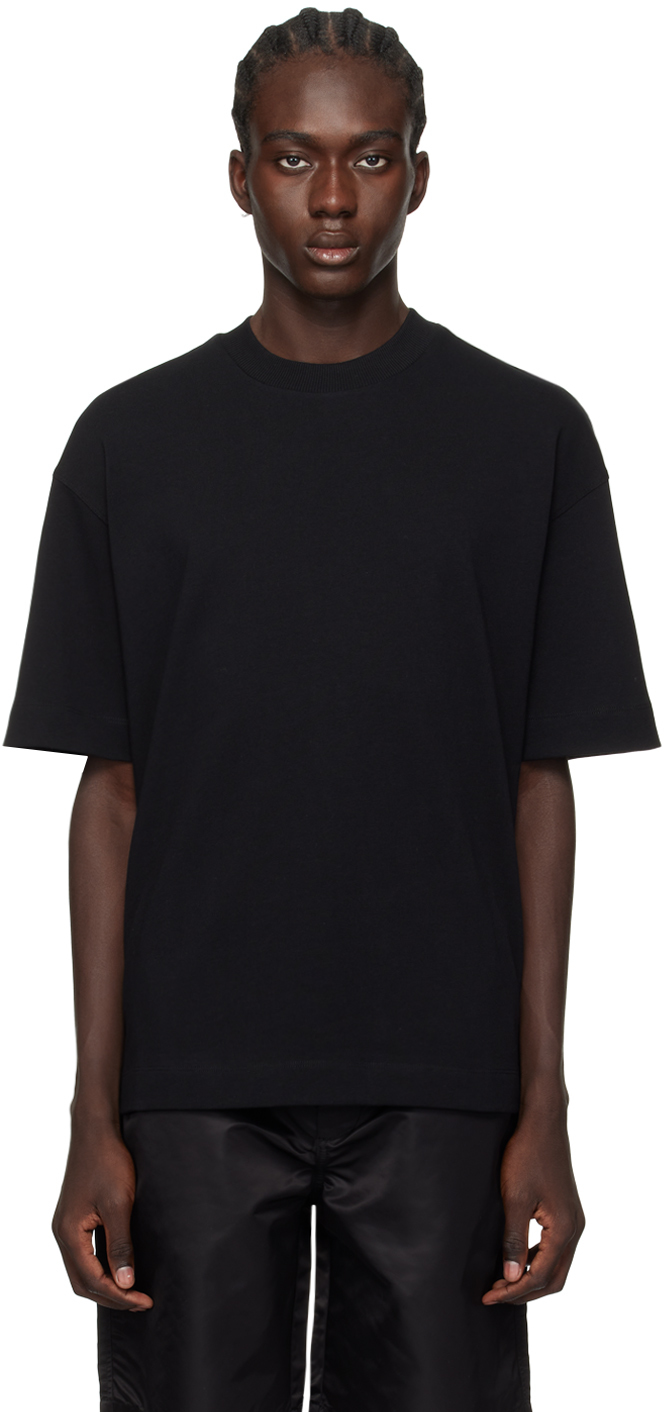 Shop Emporio Armani Black Bonded T-shirt