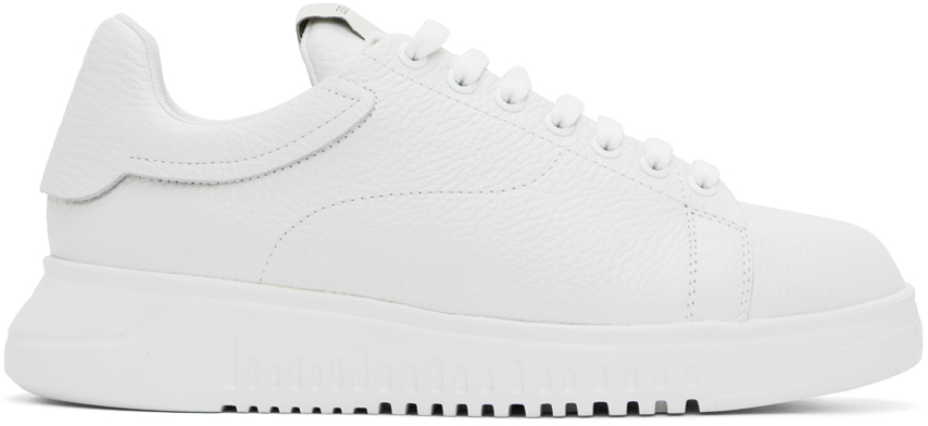 White Tumbled Leather Sneakers