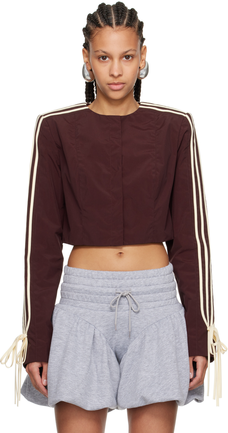 【関税込み】FIDAN NOVRUZOVA バーガンディ Giada ジャケット FIDAN NOVRUZOVA: Burgundy Giada Jacket | SSENSE