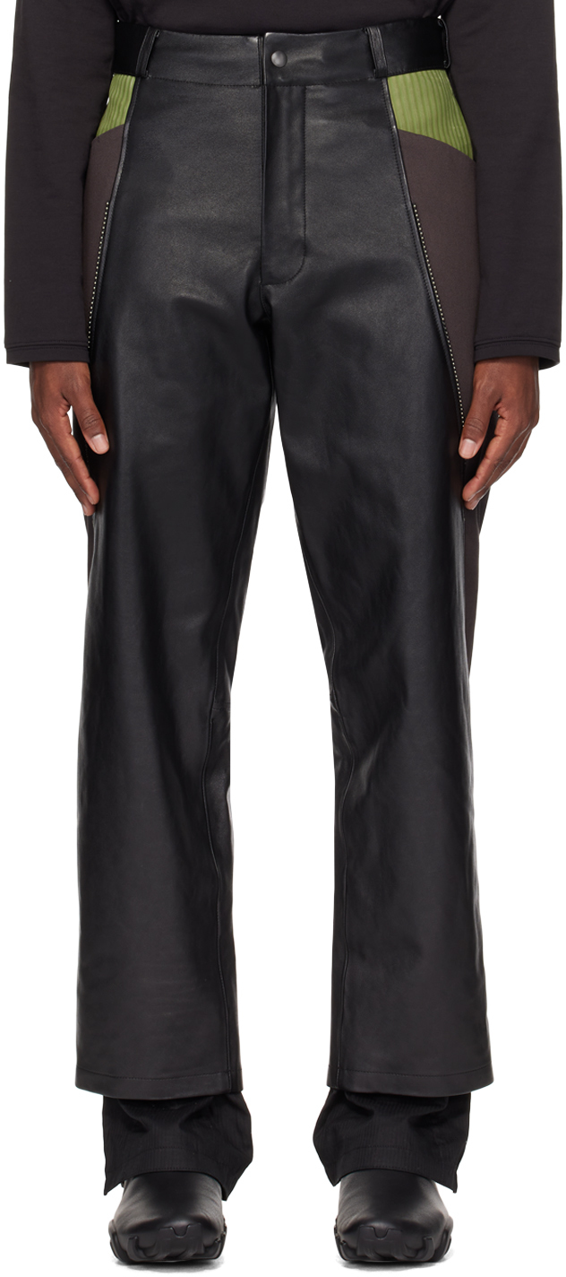 Black Kiko Kostadinov Edition Milne Leather Trousers