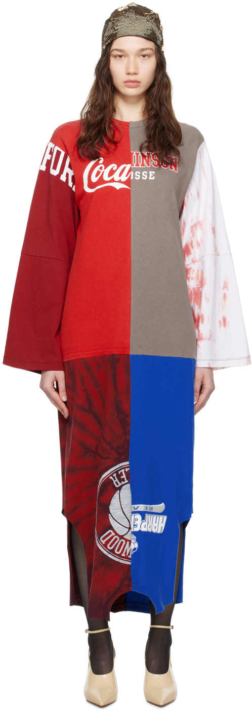 Multicolor Reconstituted Midi Dress