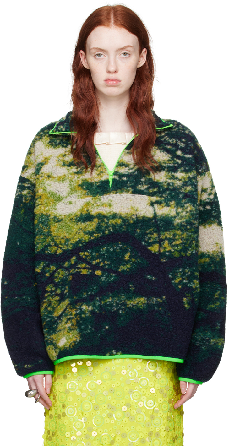 Shop Conner Ives Green Zip Sweater