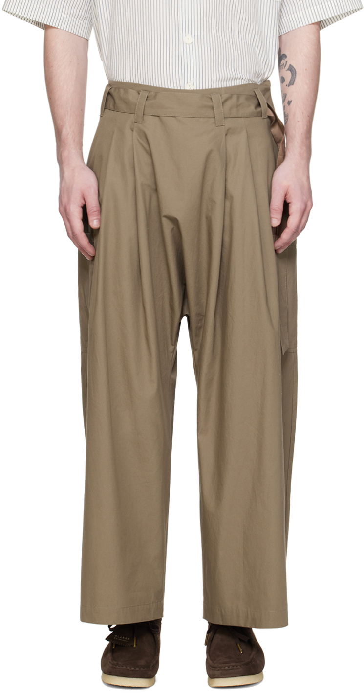 Brown Fishing Trousers by XENIA TELUNTS on Sale