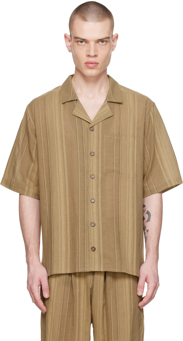 Shop Xenia Telunts Brown Stripe Summer V.1 Shirt