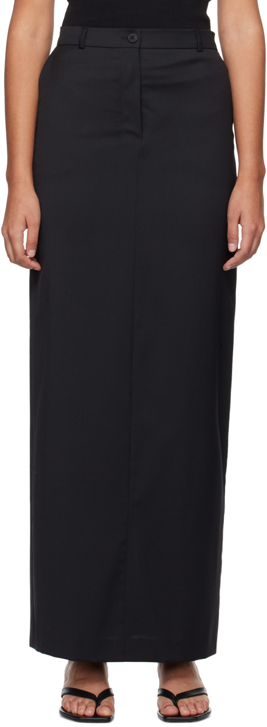 Black Fitted Maxi Skirt