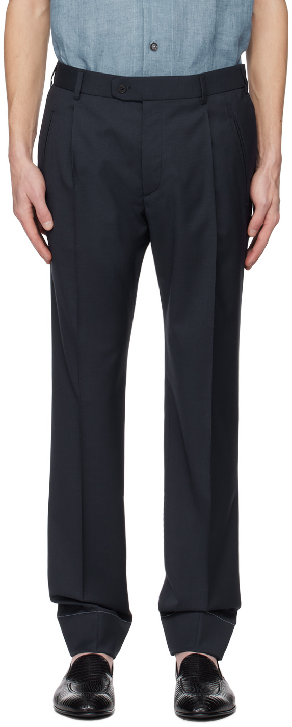 Brioni Navy Shebha Trousers In 4100 Navy