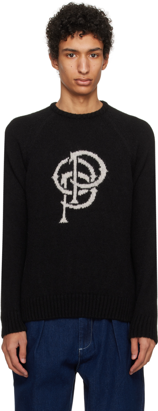Pop Trading Company Black 'pop' Initials Sweater
