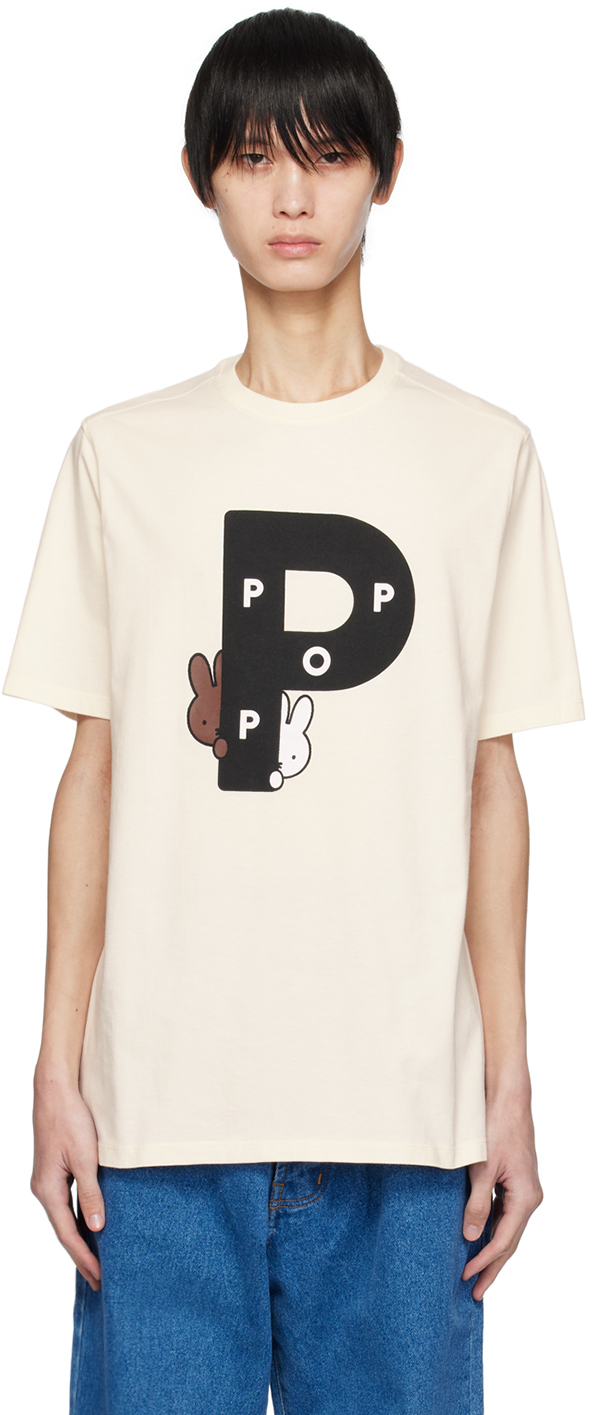Pop Trading Company Off-white Big P T-shirt In Off White
