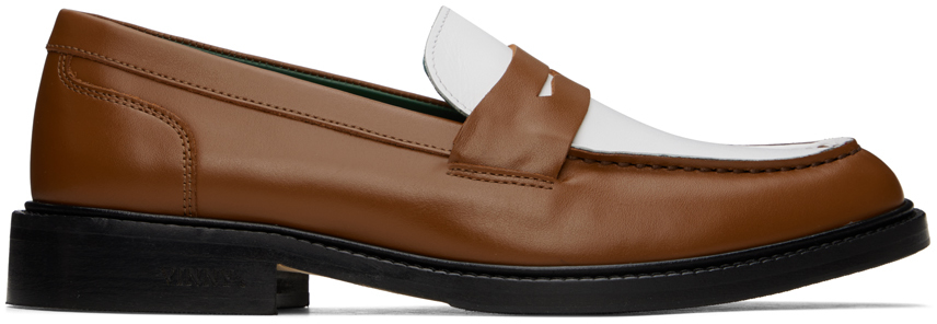 VINNY’s VINNY's Brown & White Townee Two-Tone Loafers