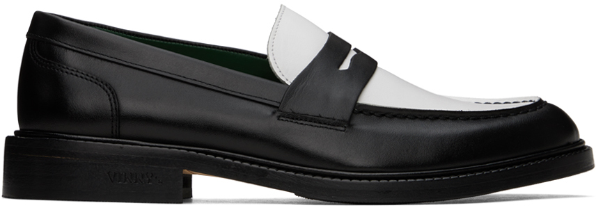 VINNY’s Black & White Townee Two-Tone Loafers