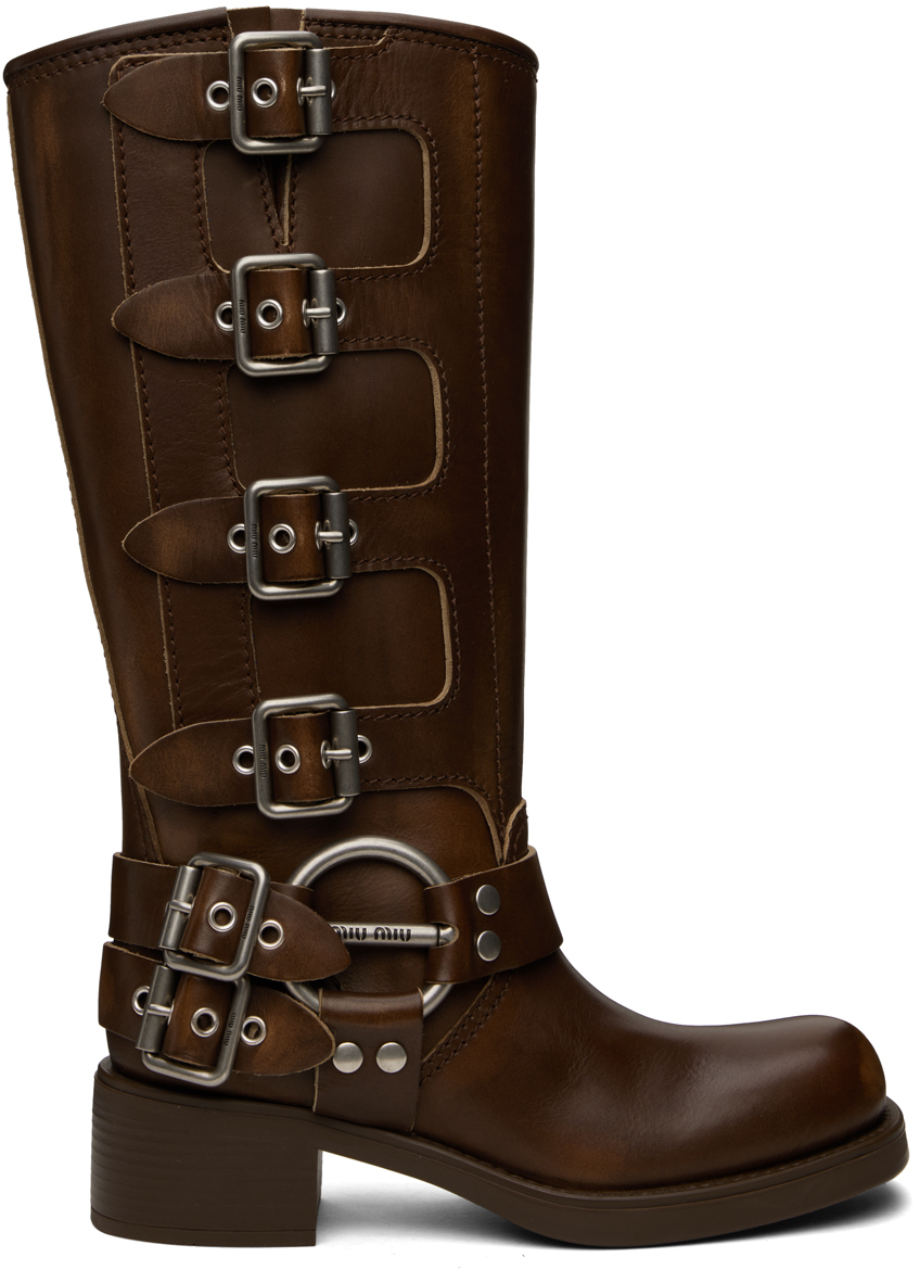 Brown 2024 biker boots