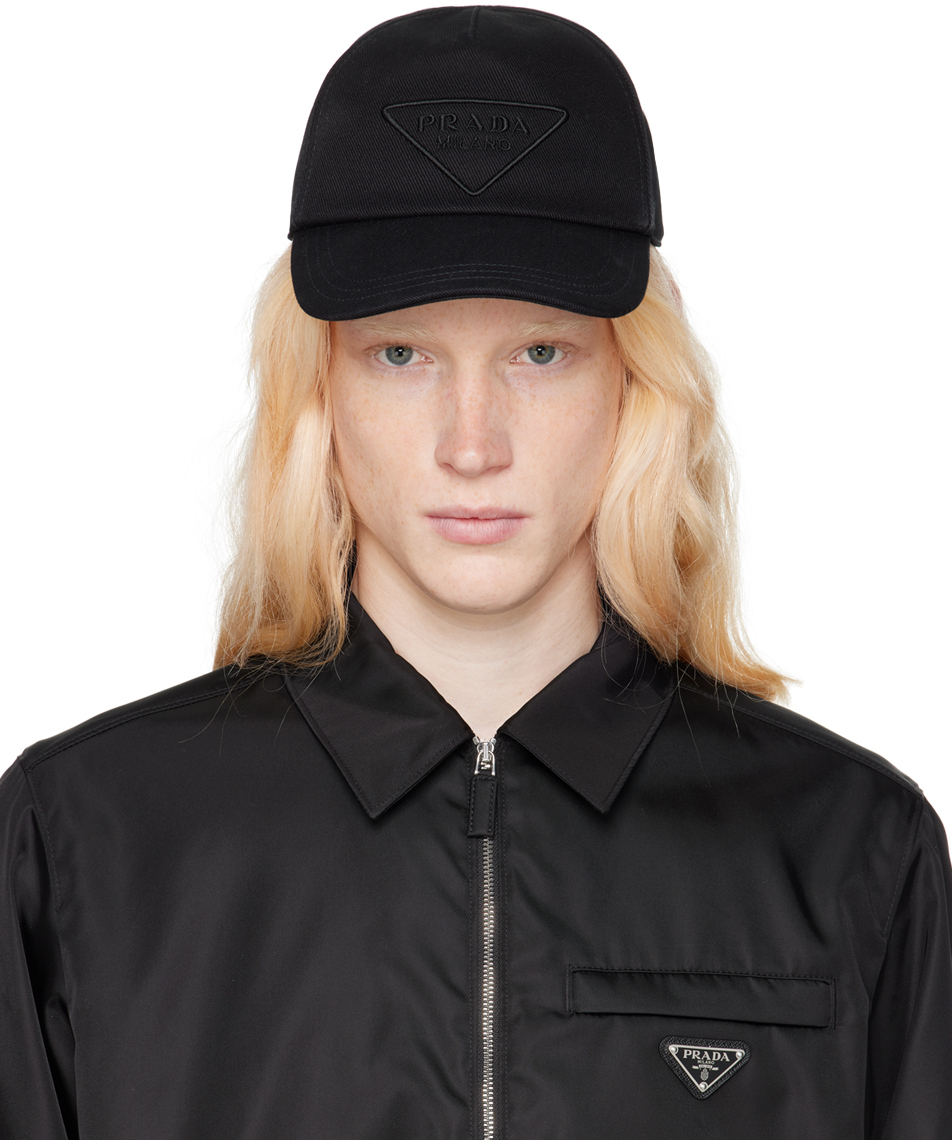 Prada Black Drill Baseball Cap