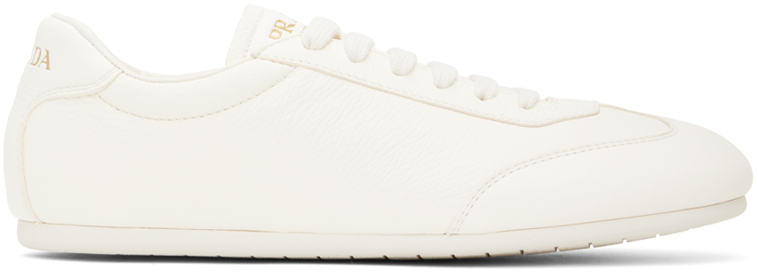 VIP【関税送料無料】希少 Prada Deer Leather Sneakers Prada: Off-White Deer Leather Sneakers | SSENSE Canada