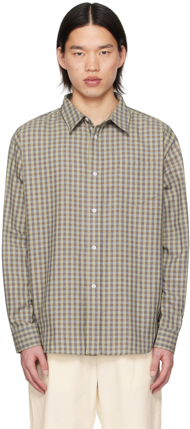 Palmes Taupe Carlo Shirt In Brown Check