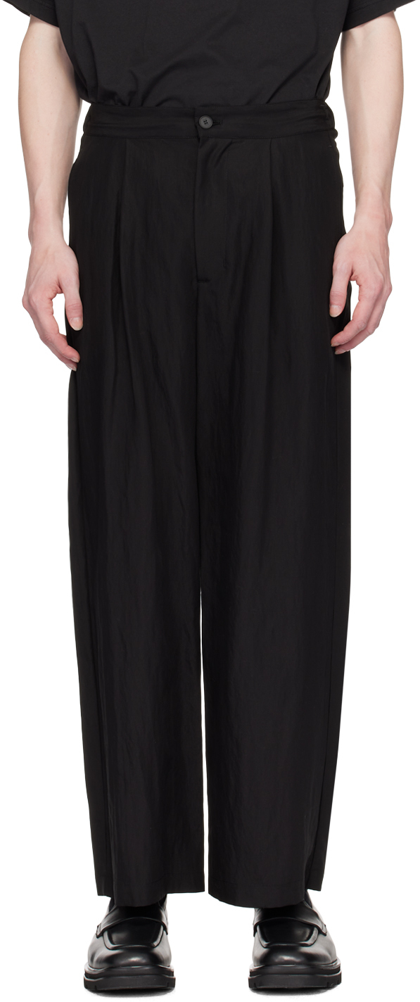 Black Easy Trousers by VEIN on Sale