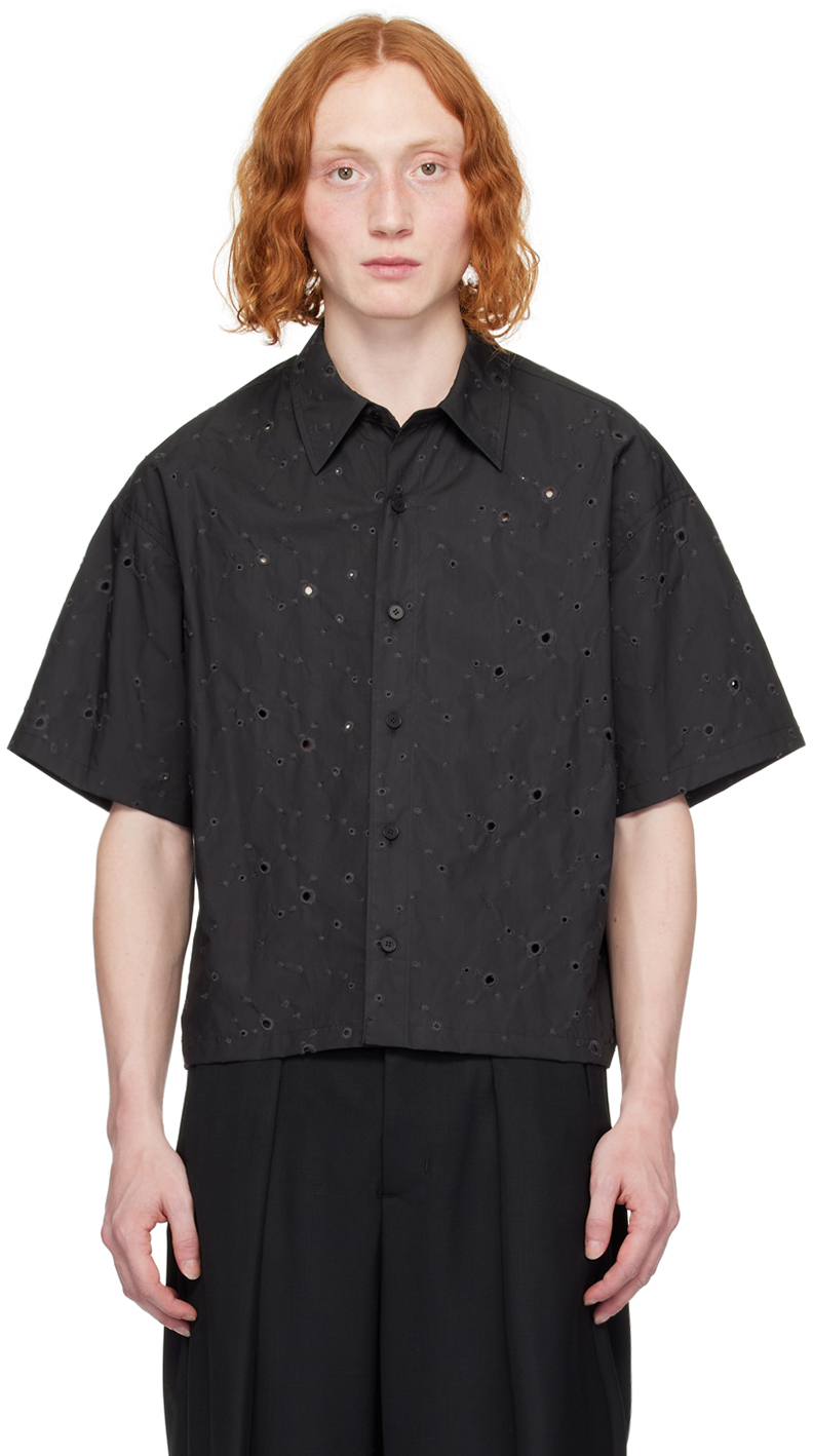Vein Black Tucked Shirt In C/#930 Black