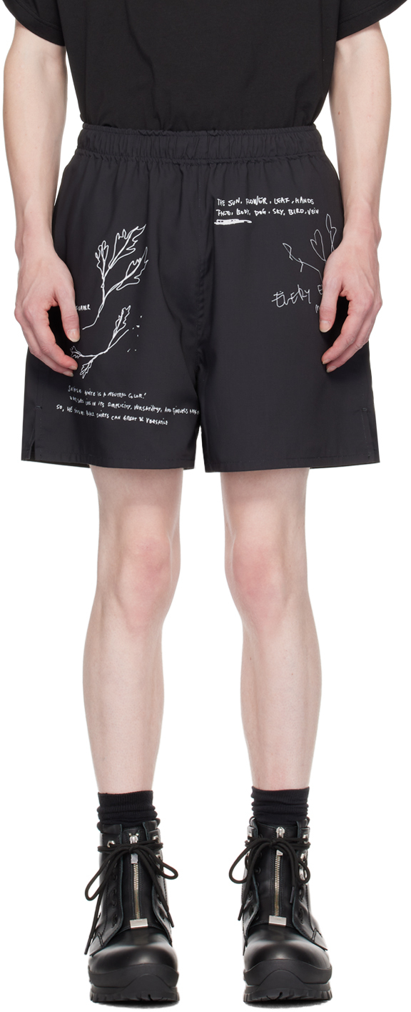 Vein Black Lawn Shorts In C/#930 Black