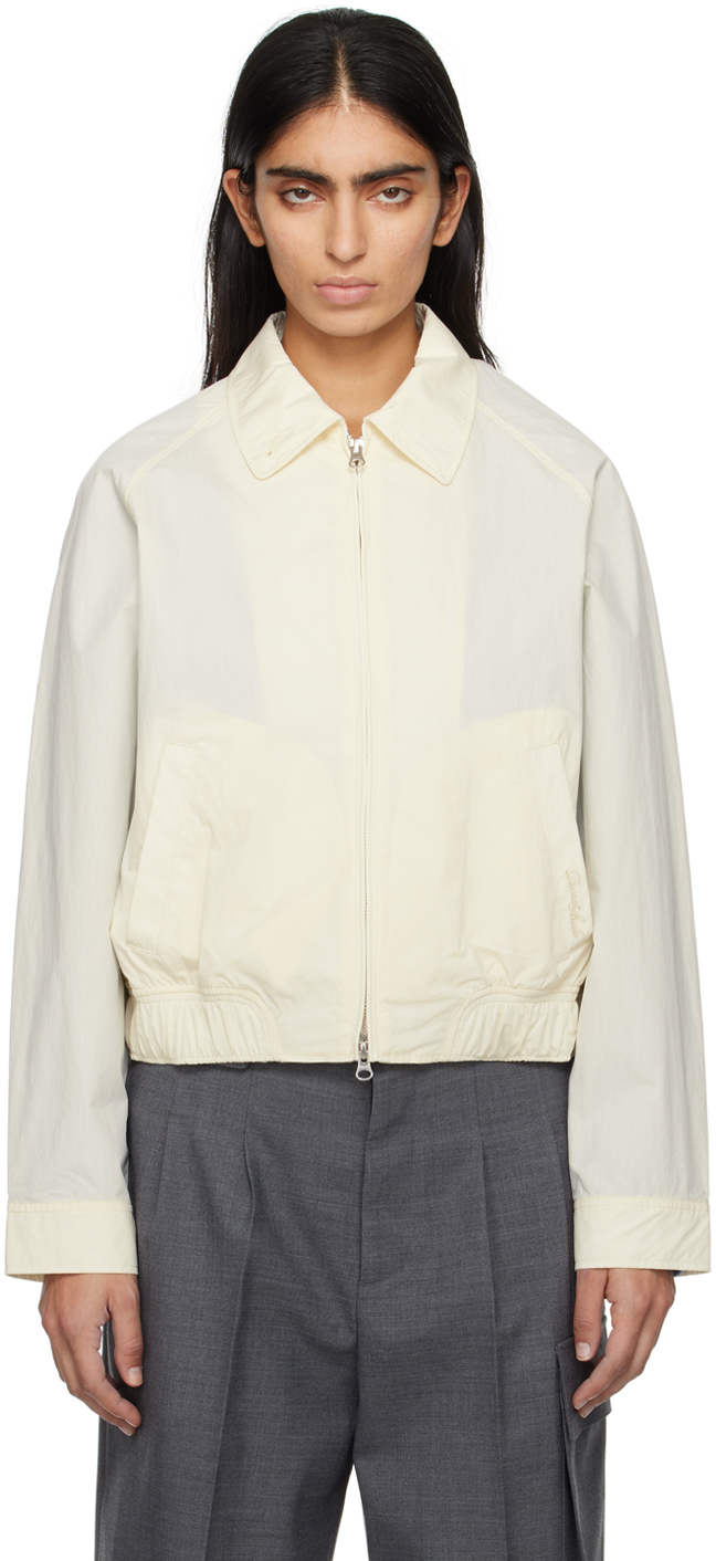 Dunst Off-white Spread Collar Jacket In Cream