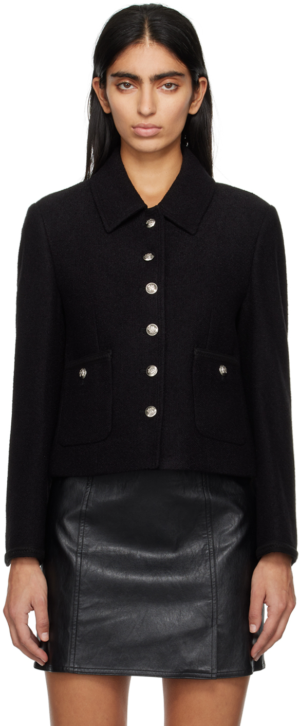 Dunst Black Spread Collar Jacket