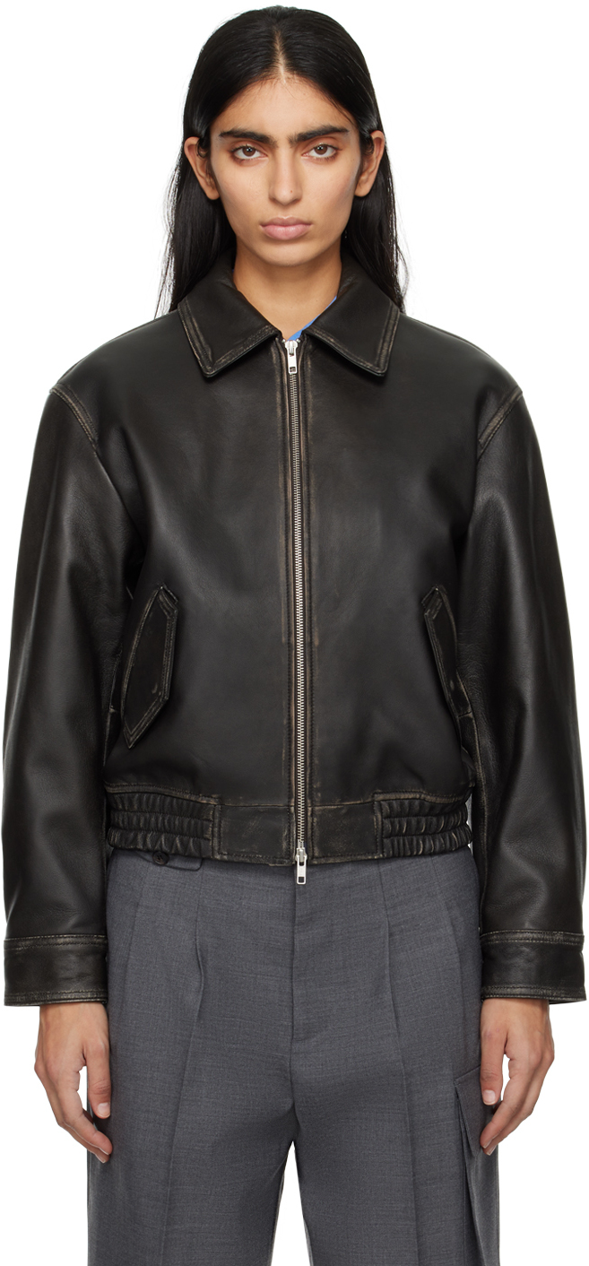 Black Spread Collar Jacket by Dunst on Sale