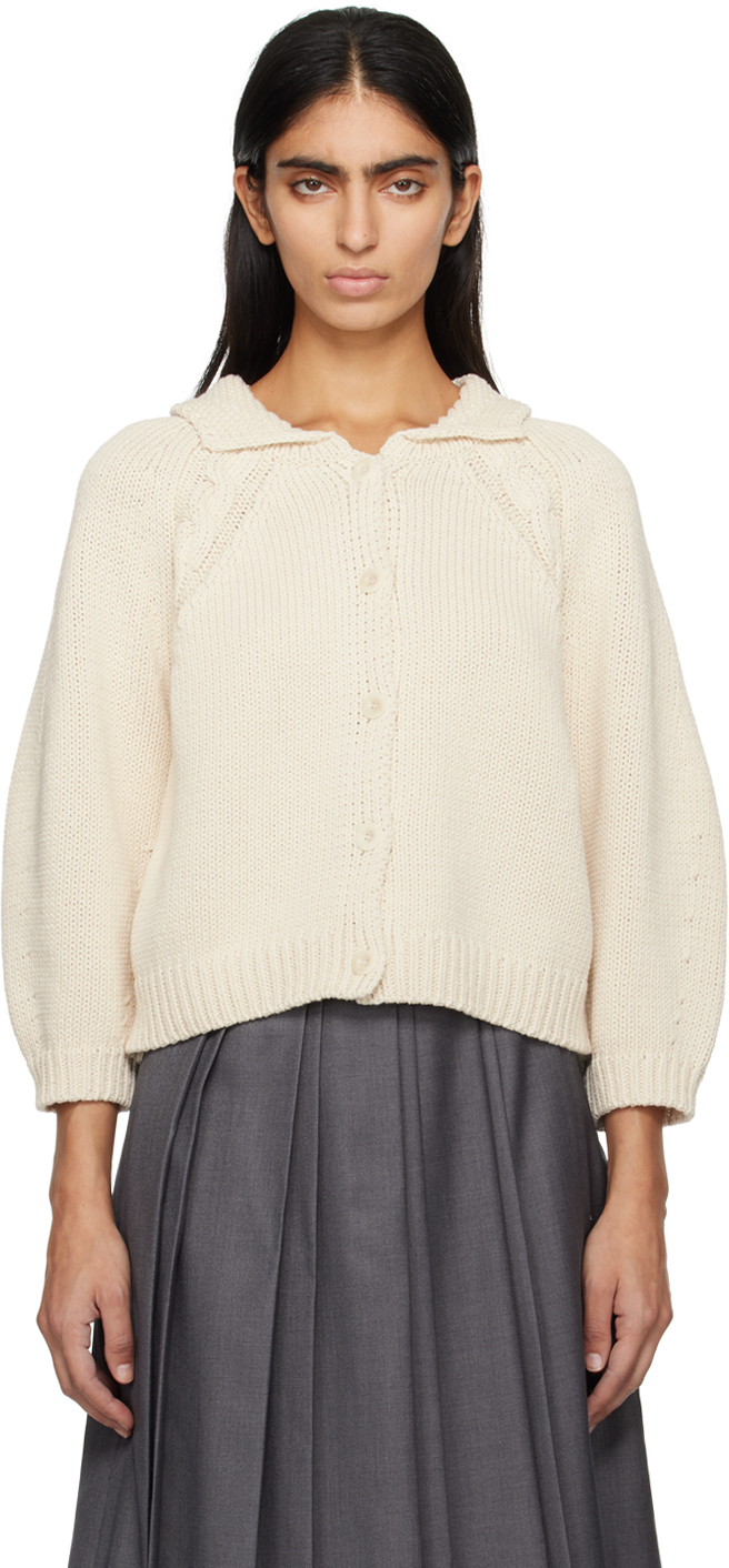 Dunst Off-white Volume Cardigan In Ivory