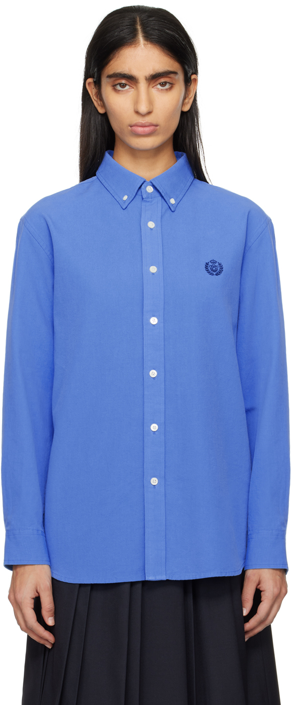 Dunst Blue Classic Boyfriend Shirt In Cerulean Blue