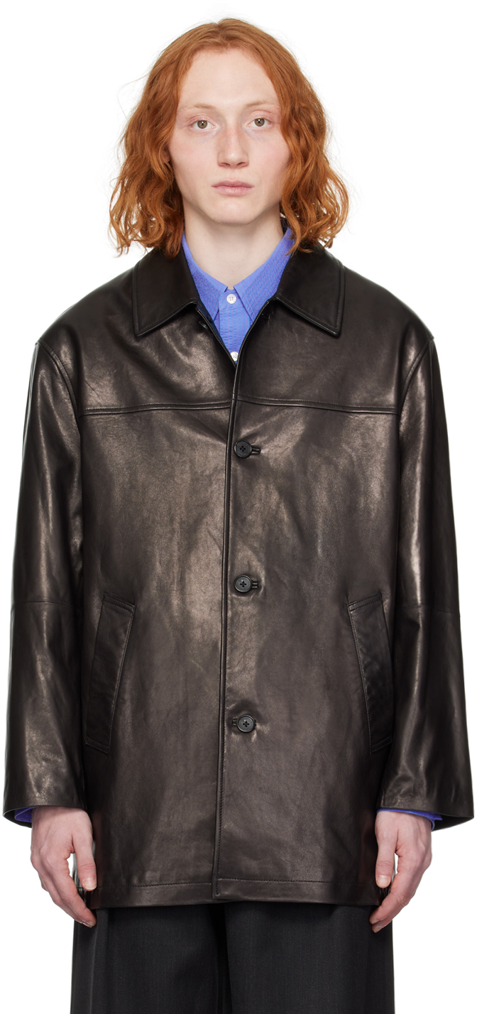 Black Half Leather Jacket
