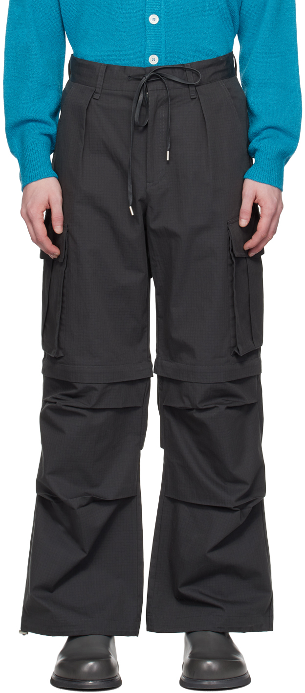 Dunst Gray Transform Combat Cargo Pants In Charcoal Grey