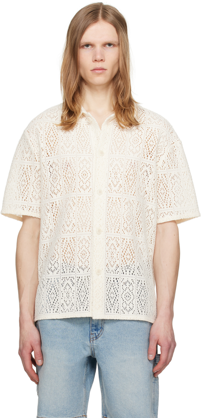 Dunst Off-white Button Shirt In Ecru