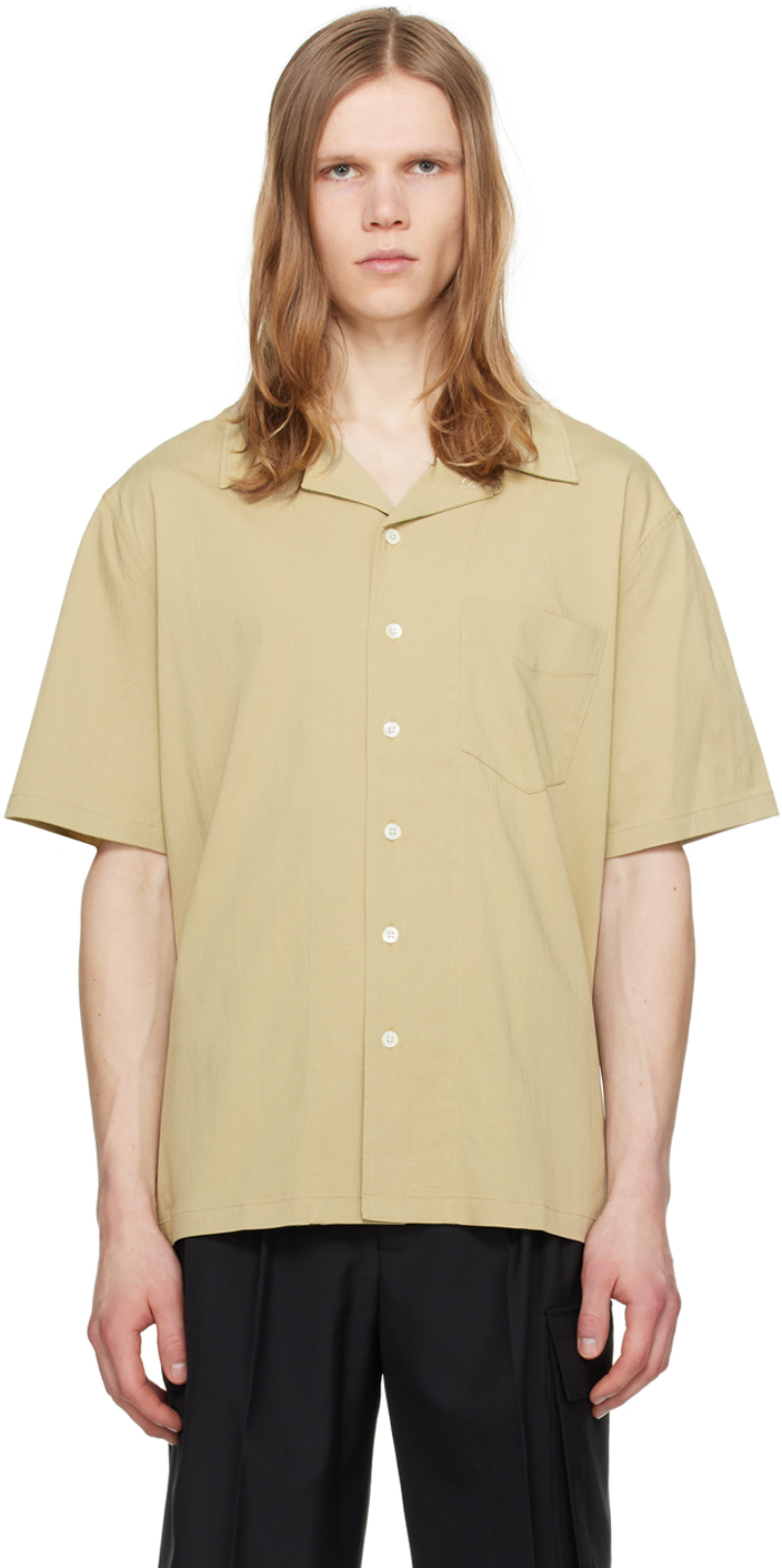 Dunst Khaki Open Collared Shirt In Soft Khaki