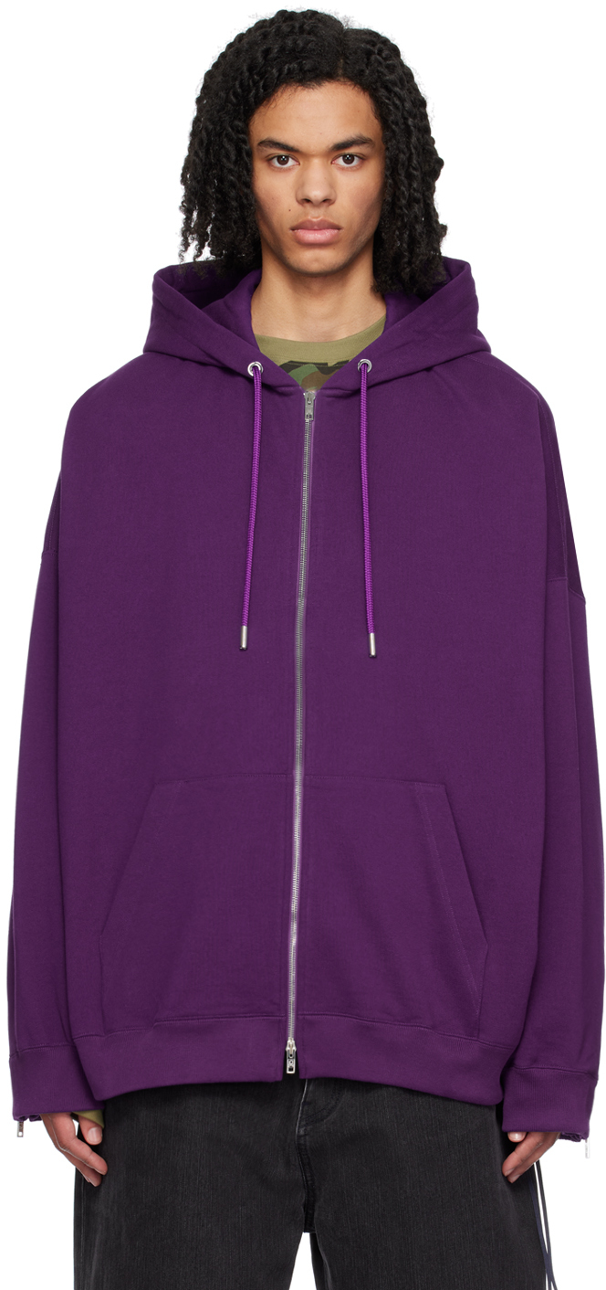 Pull à Capuche Mauve à Logos Brodés Mastermind World En Solde