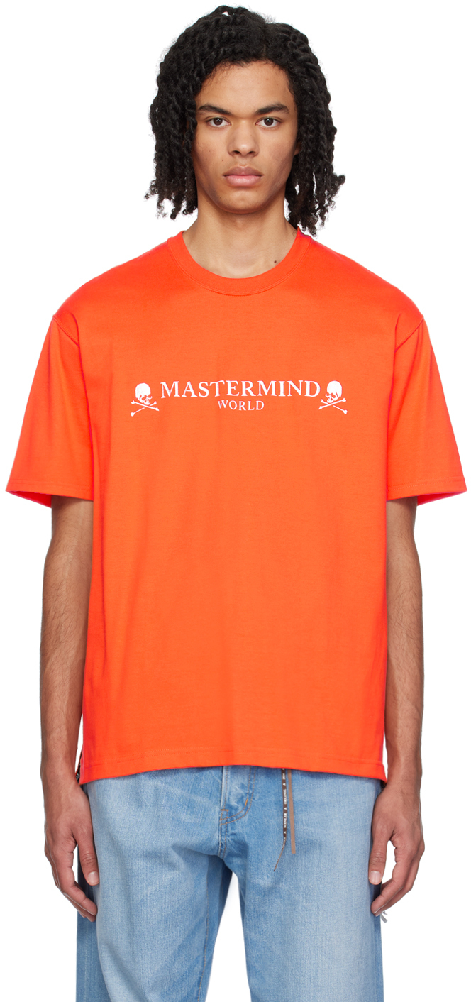 Orange 3D Skull T-Shirt