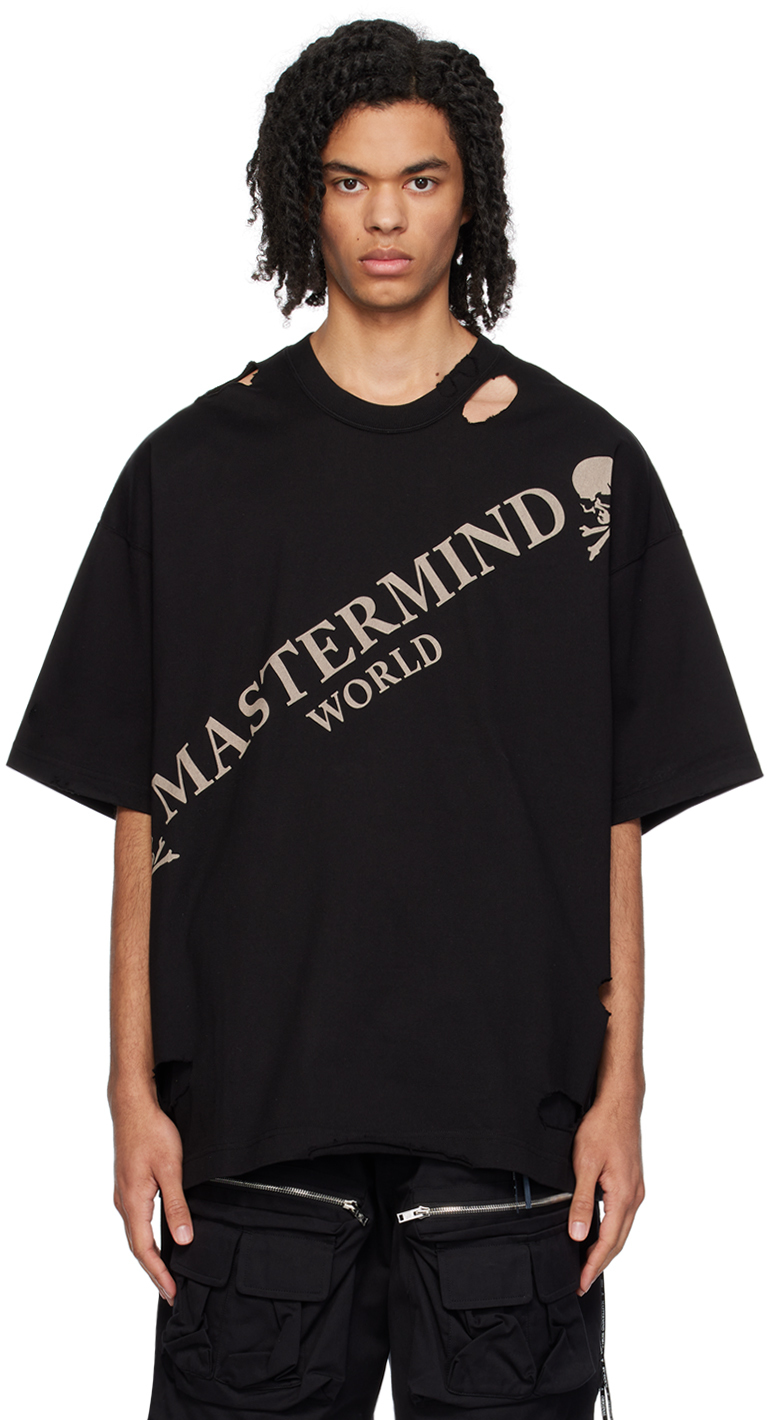 Mastermind Japan Black Damaged T-shirt