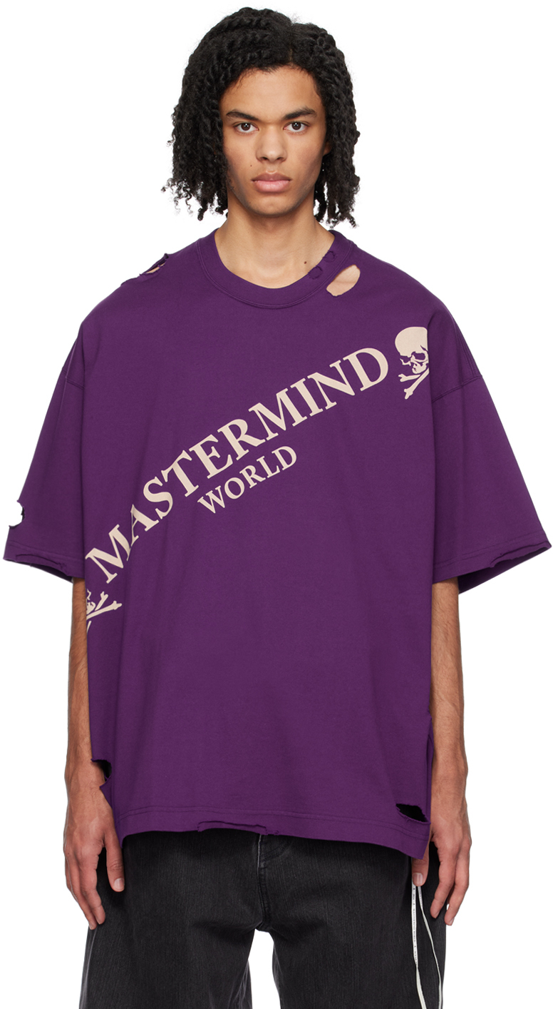 Mastermind Japan Purple Damaged T-shirt
