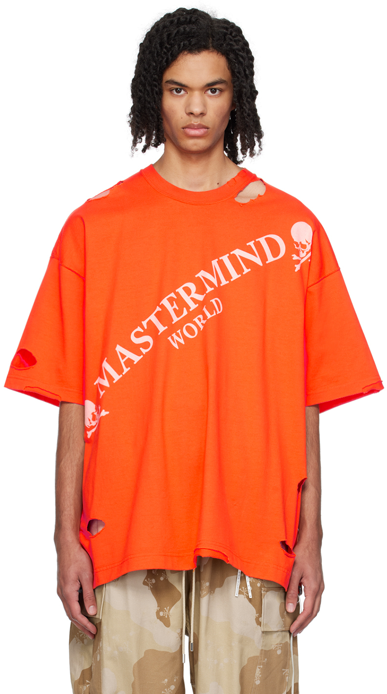Mastermind Japan Orange Damaged T-shirt