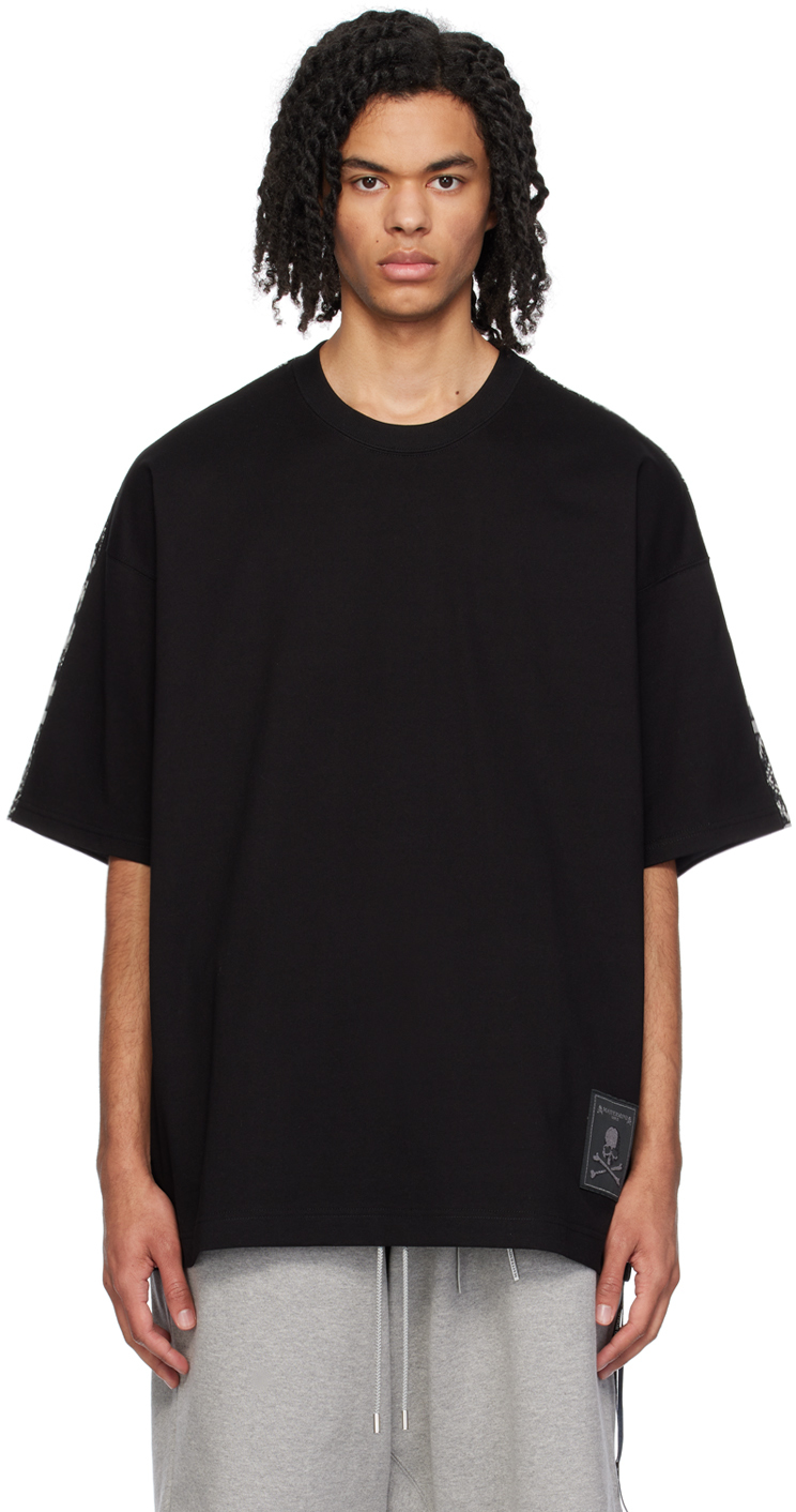 Mastermind Japan Black Jacquard T-shirt In Black X Monochrome